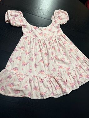 Altar'd State Blush Pink Floral Puff Sleeve Dress